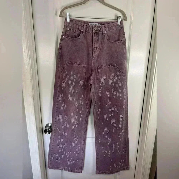 Aelfric Eden Women’s Purple Distressed Hole Wise Leg Jeans - Size 30 - Picture 1 of 7